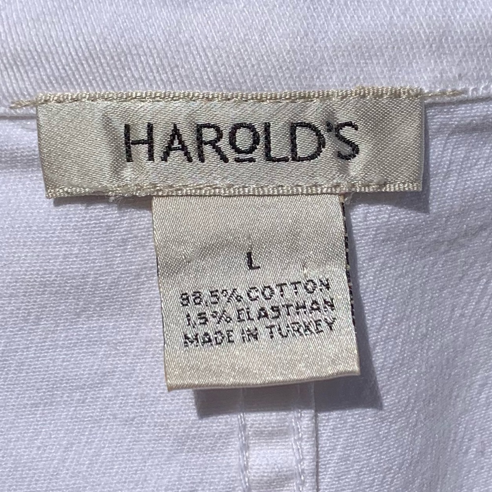 Harold’s white denim jacket size Large - Picture 4 of 5